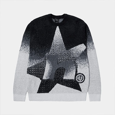 HUF(ハフ)/ HORIZON SHAGGY CREWNECK SWEATER -CHARCOAL-