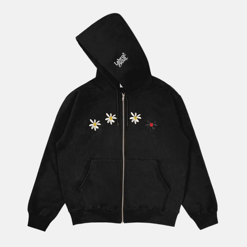 LABROS(ラブロス)/ Daisies zip up hoodie -2.COLOR-(BLACK)