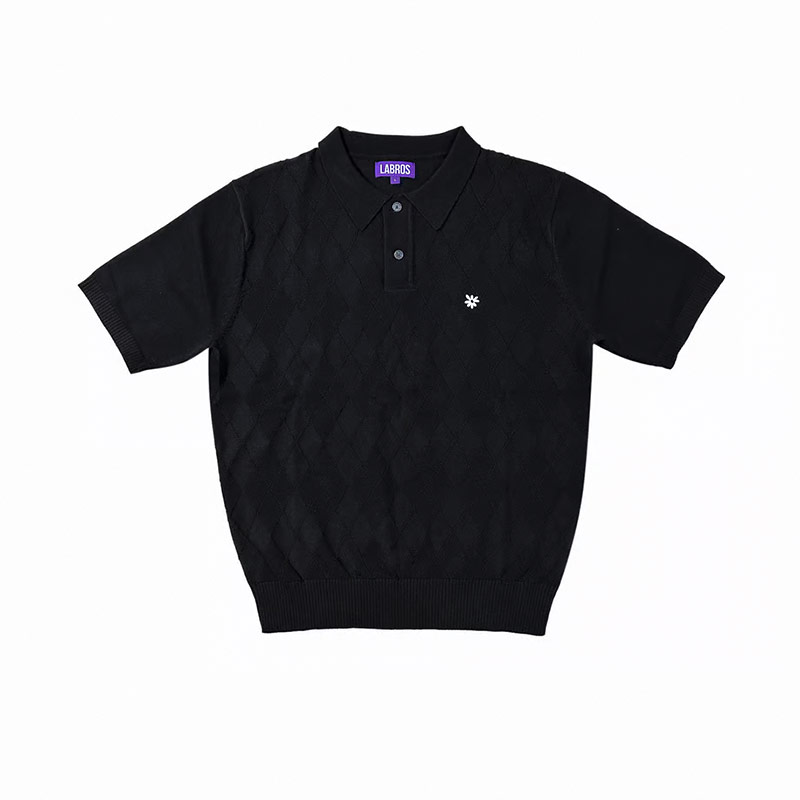 LABROS(ラブロス)/ SYMBOL LOGO KNIT POLO -2.COLOR-(BLACK ARGYLE)