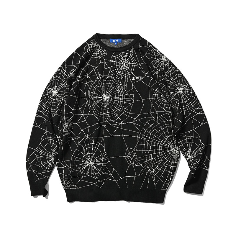LFYT(エルエフワイティー)/ SPIDERWEB SWEATER -BLACK-