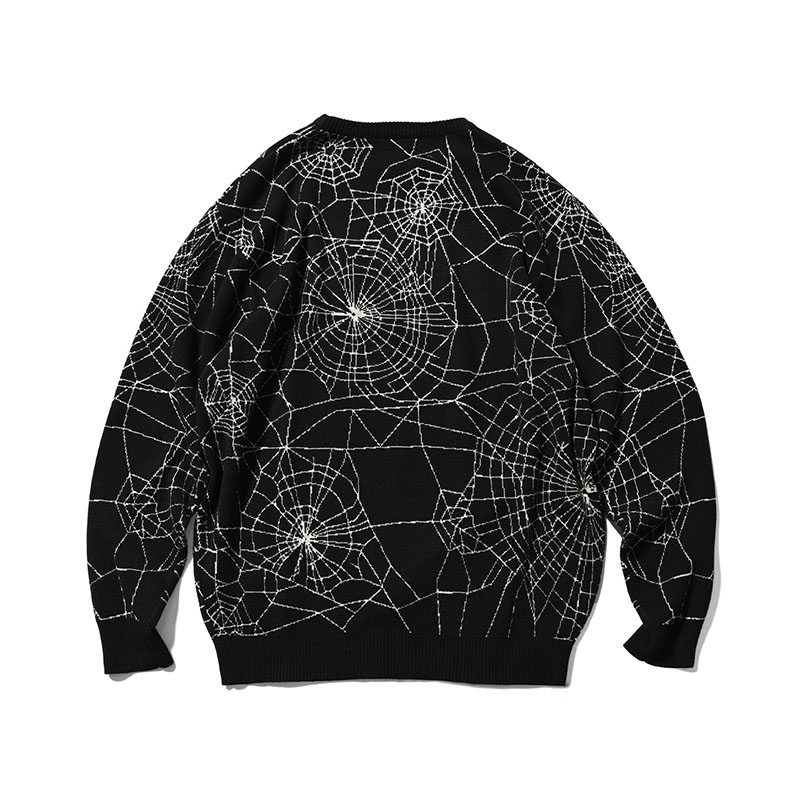 LFYT(エルエフワイティー)/ SPIDERWEB SWEATER -BLACK-