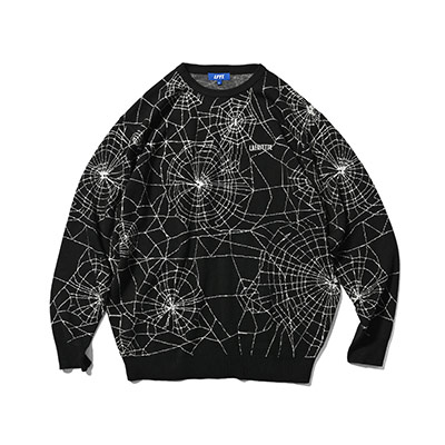 LFYT(エルエフワイティー)/ SPIDERWEB SWEATER -BLACK-