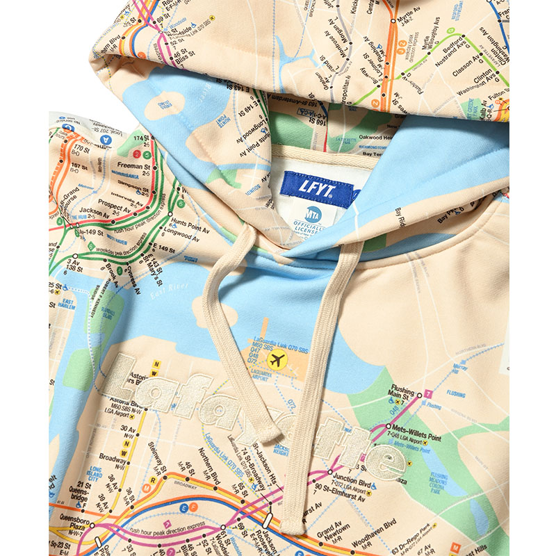 LFYT(エルエフワイティー)/ LFYT x MTA SUBWAY MAP Lafayette LOGO HOOIDE -MULTI-