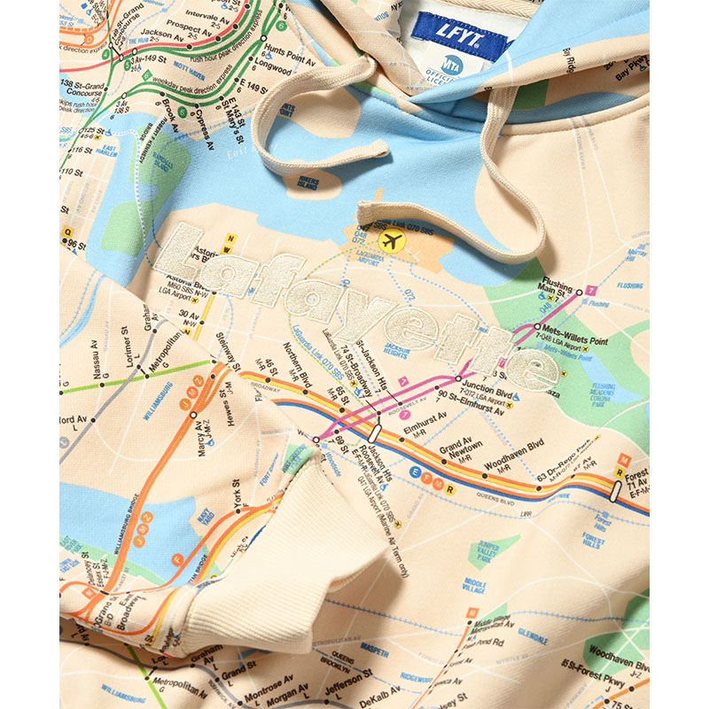 LFYT(エルエフワイティー)/ LFYT x MTA SUBWAY MAP Lafayette LOGO HOOIDE -MULTI-