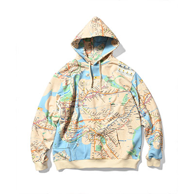 LFYT(エルエフワイティー)/ LFYT x MTA SUBWAY MAP Lafayette LOGO HOOIDE -MULTI-