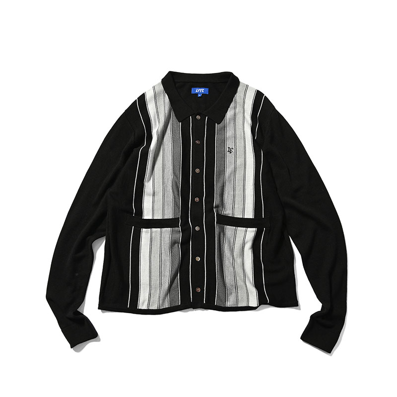 LFYT(エルエフワイティー)/ STRIPED KNIT CARDIGAN -2.COLOR-(BLACK)