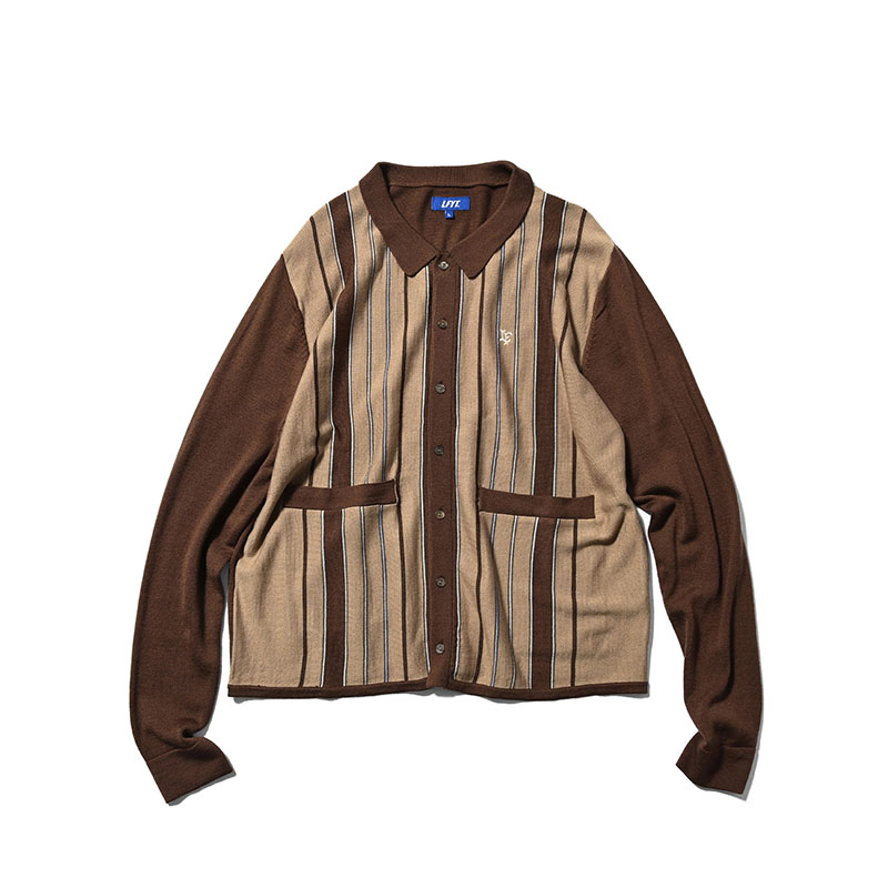 LFYT(エルエフワイティー)/ STRIPED KNIT CARDIGAN -2.COLOR-(BROWN)