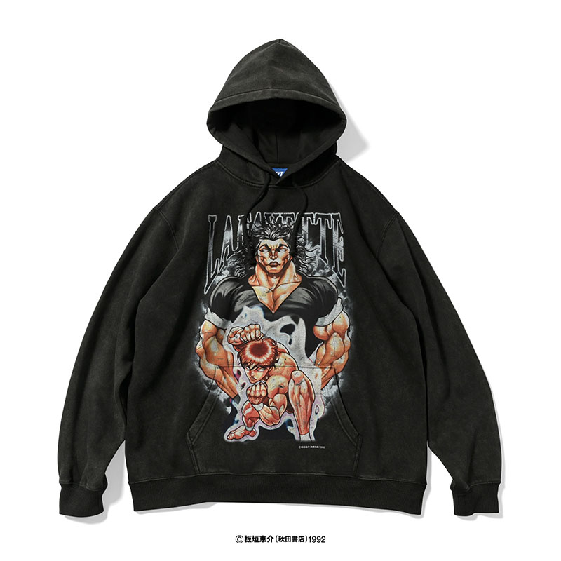 LFYT(エルエフワイティー)/ LFYT × GRAPPLER BAKI - BAKI YUJIRO HOODIE -VINTAGE BLACK-