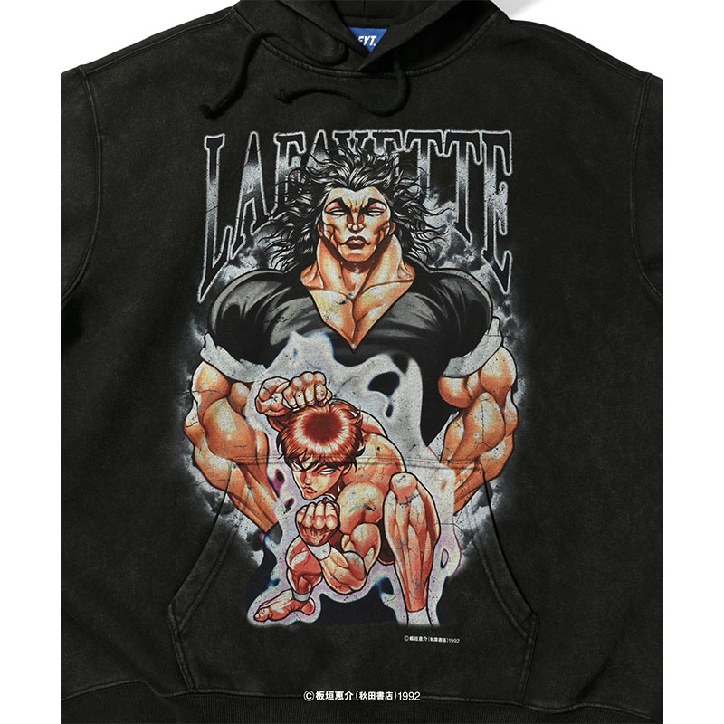 LFYT(エルエフワイティー)/ LFYT × GRAPPLER BAKI - BAKI YUJIRO HOODIE -VINTAGE BLACK-