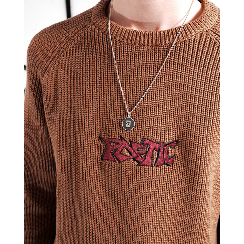 Poetic Collective(ポエティックコレクティブ)/ Graff Knitted Crewneck -BROWN-