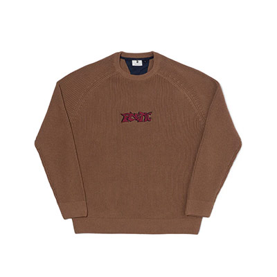 Poetic Collective(ポエティックコレクティブ)/ Graff Knitted Crewneck -BROWN-