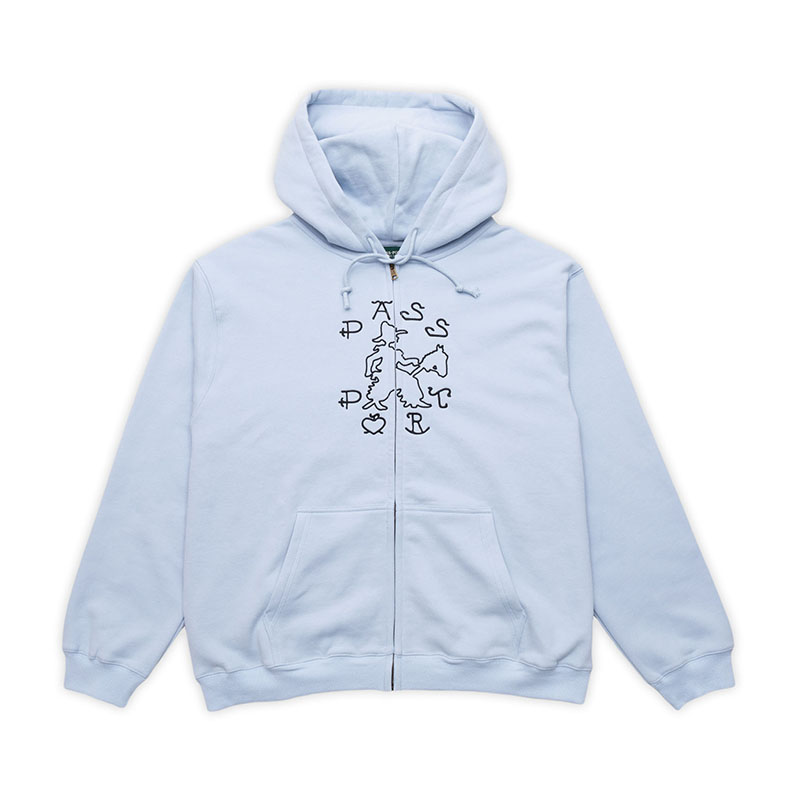 PASS PORT(パスポート)/ COWPOKE ORGANIC FLEECE ZIP HOODIE -2.COLOR-(BLUE)