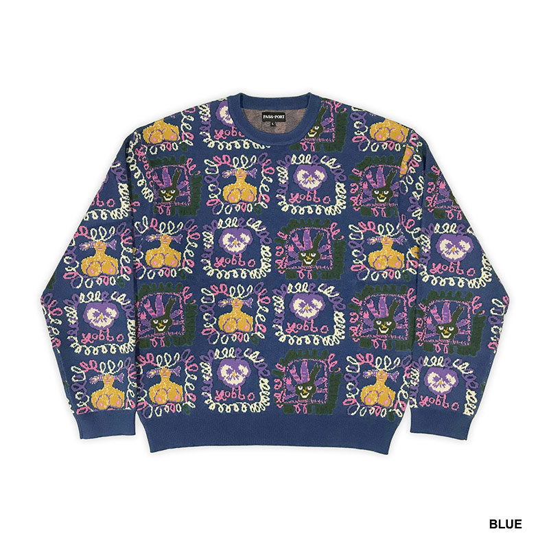 PASS PORT(パスポート)/ FACES KNIT SWEATER -2.COLOR-
