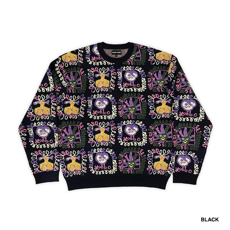 PASS PORT(パスポート)/ FACES KNIT SWEATER -2.COLOR-