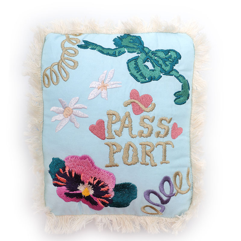 PASS PORT(パスポート)/ YOBBO DECORATION CUSHION -LT.BLUE-