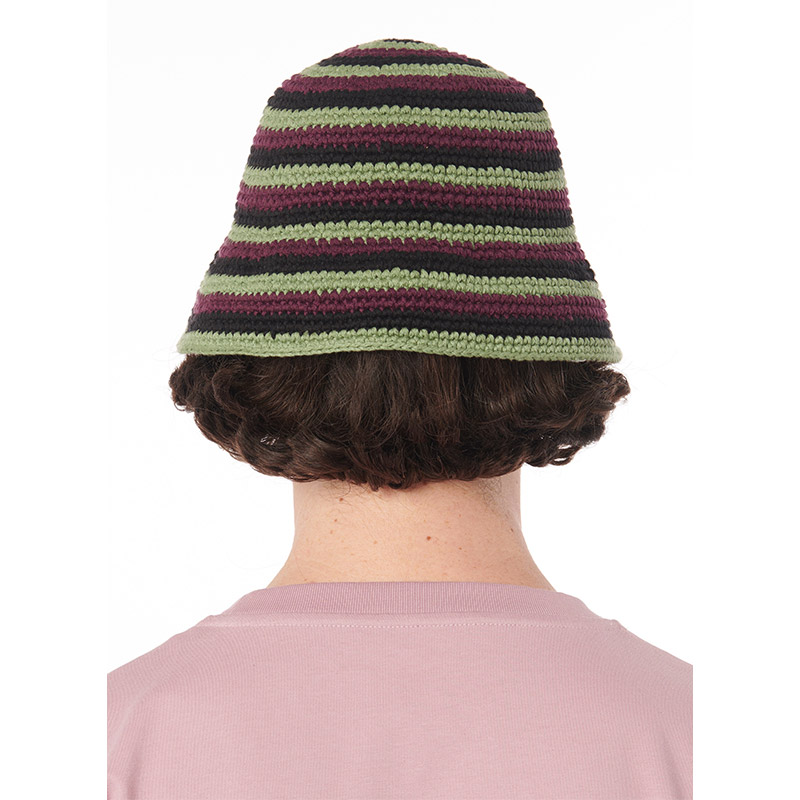 RASSVET(ラスベート)/ STRIPED KNITTED BUCKET HAT -PURPLE-