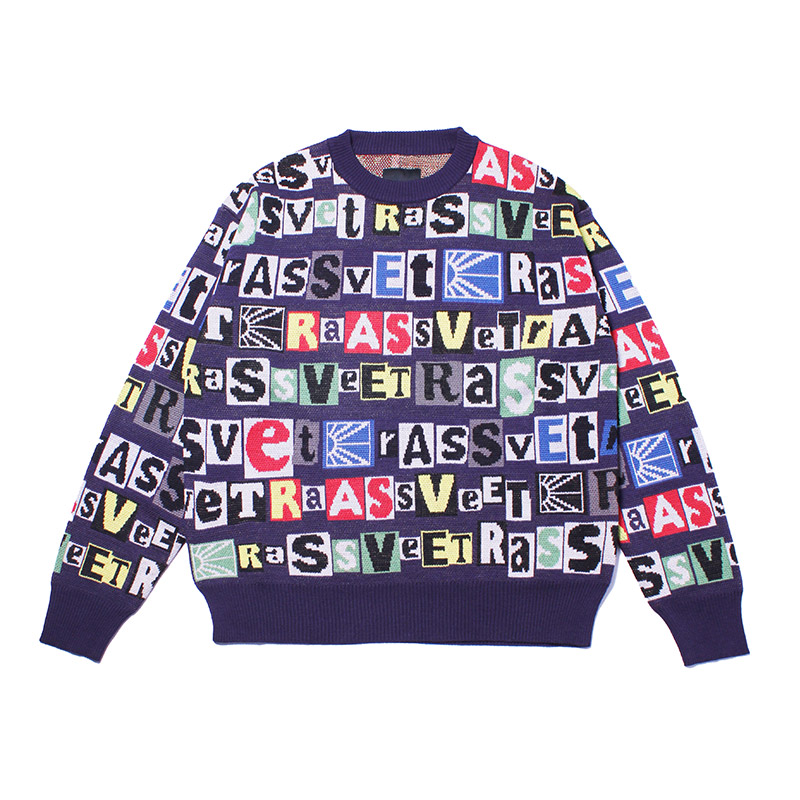 RASSVET(ラスベート)/ TYPO CLASSIC CREWNECK JUMPER -MULTI-