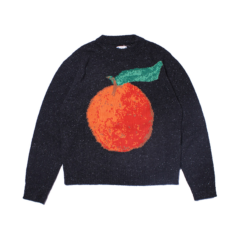 RASSVET(ラスベート)/ TANGERINE CREWNECK LUBPER KNIT -BLACK-