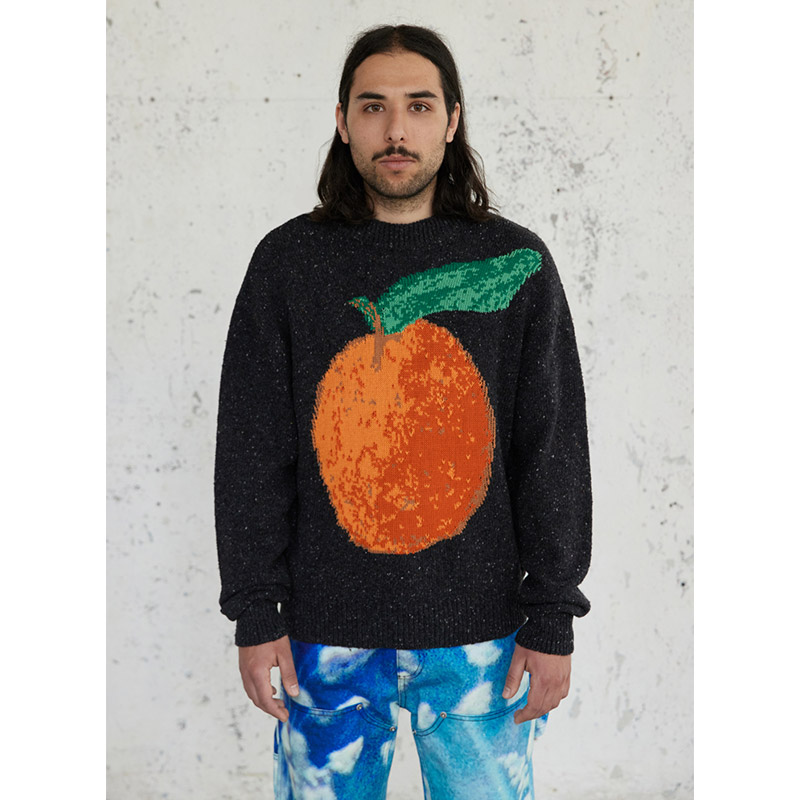 RASSVET(ラスベート)/ TANGERINE CREWNECK LUBPER KNIT -BLACK-