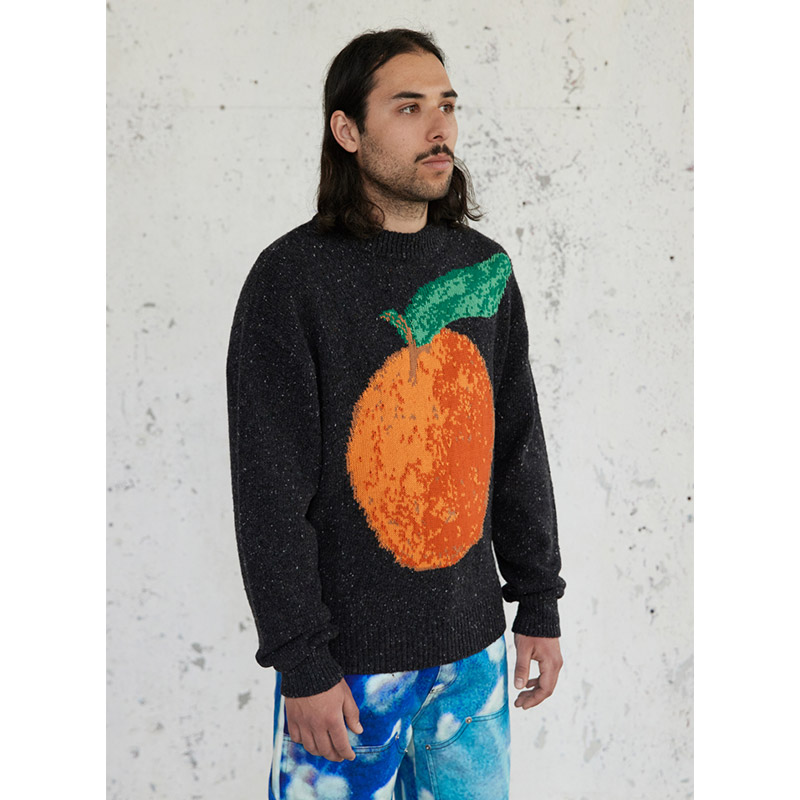 RASSVET(ラスベート)/ TANGERINE CREWNECK LUBPER KNIT -BLACK-