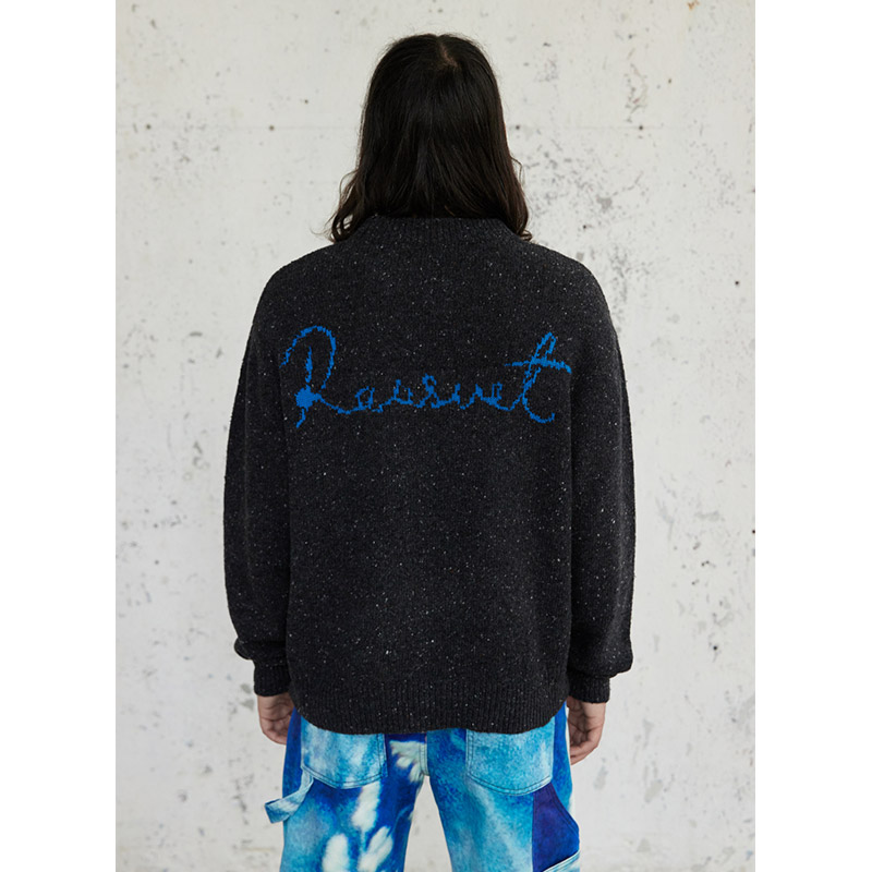 RASSVET(ラスベート)/ TANGERINE CREWNECK LUBPER KNIT -BLACK-