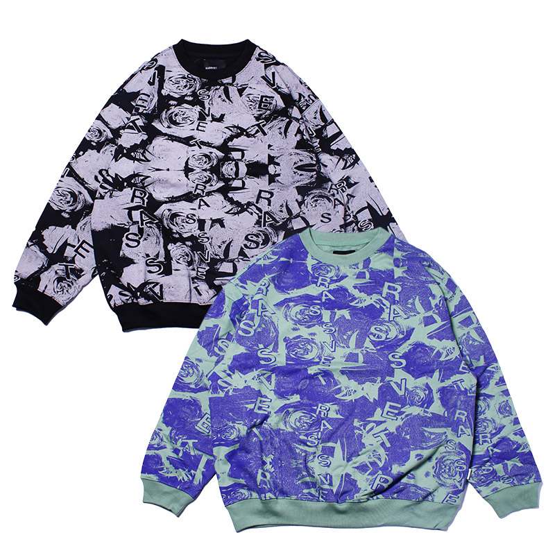 RASSVET(ラスベート)/ ROSES ALL OVER PRINT CREWNECK SWEATSHIRT -2.COLOR-