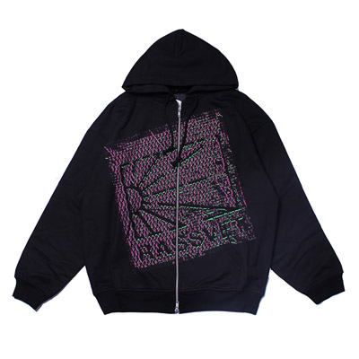 RASSVET(ラスベート)/ MESH CAMO PRINT ZIP HOODIE -BLACK-