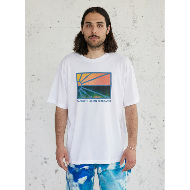 RASSVET(ラスベート)/ SUNSET LOGO TEE SHIRT -WHITE-