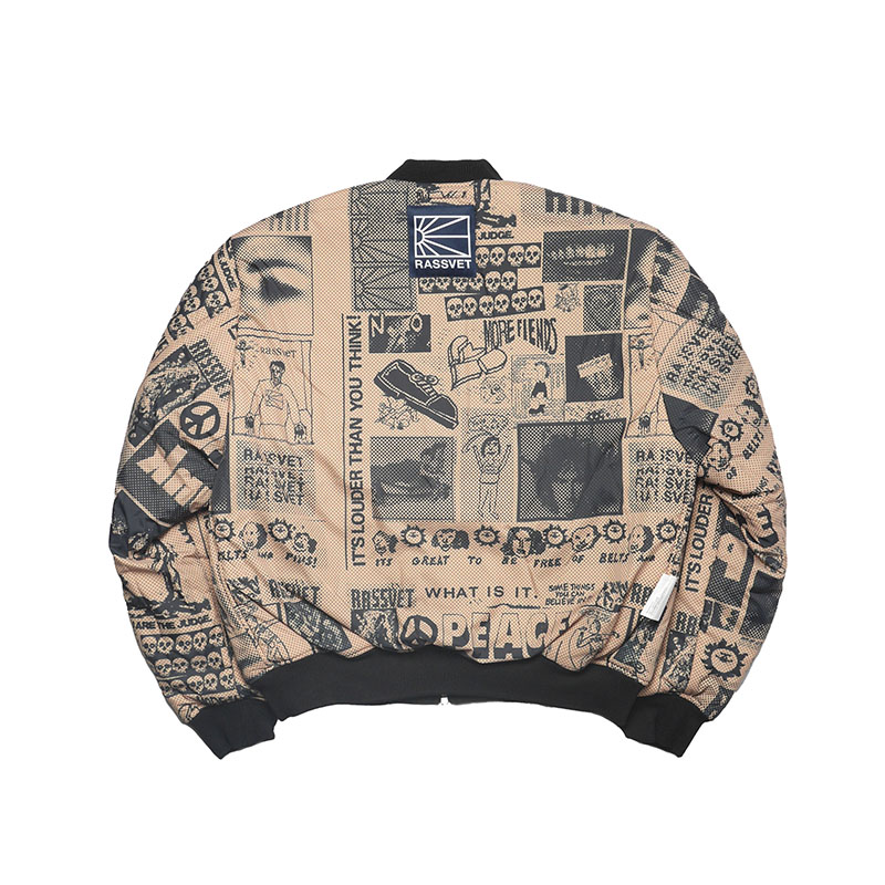 RASSVET(ラスベート)/ COLLAGE BOMBER JACKET -BLACK-