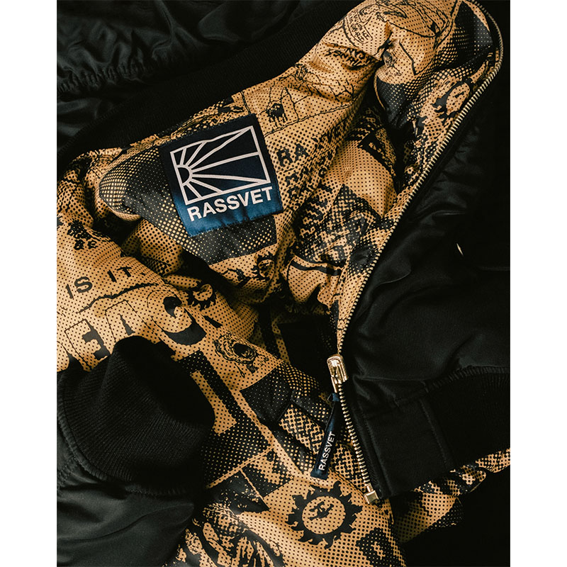 RASSVET(ラスベート)/ COLLAGE BOMBER JACKET -BLACK-