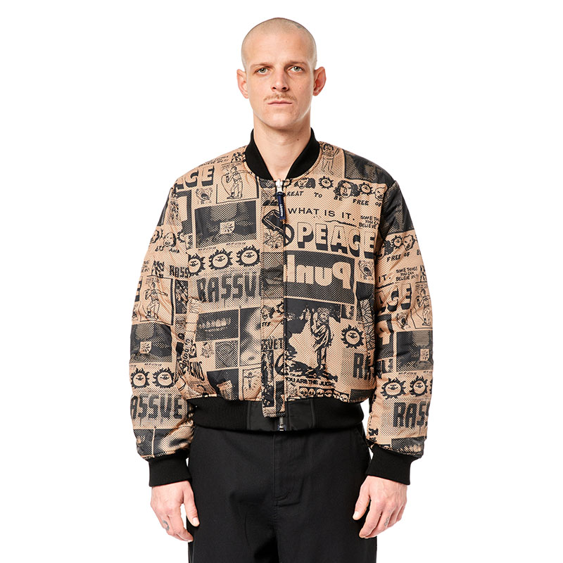 RASSVET(ラスベート)/ COLLAGE BOMBER JACKET -BLACK-