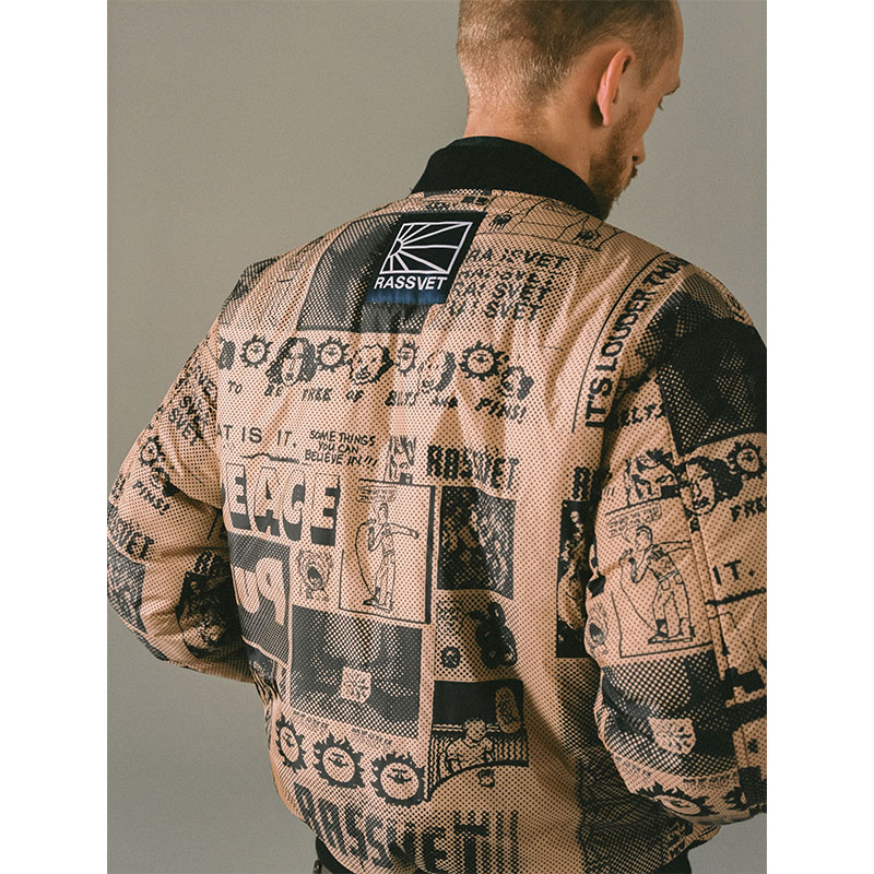 RASSVET(ラスベート)/ COLLAGE BOMBER JACKET -BLACK-