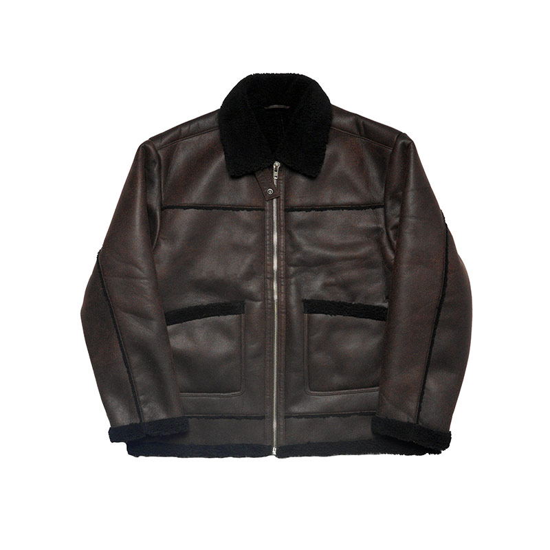 RASSVET(ラスベート)/ FAUX SHEARLING COAT LEATHER -BROWN-