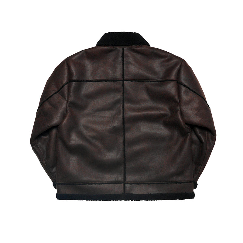 RASSVET(ラスベート)/ FAUX SHEARLING COAT LEATHER -BROWN-