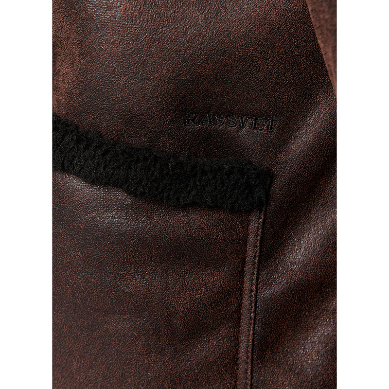RASSVET(ラスベート)/ FAUX SHEARLING COAT LEATHER -BROWN-