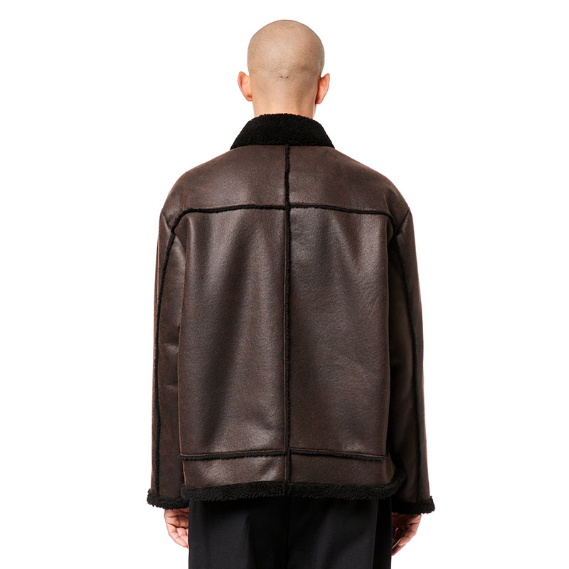 RASSVET(ラスベート)/ FAUX SHEARLING COAT LEATHER -BROWN-
