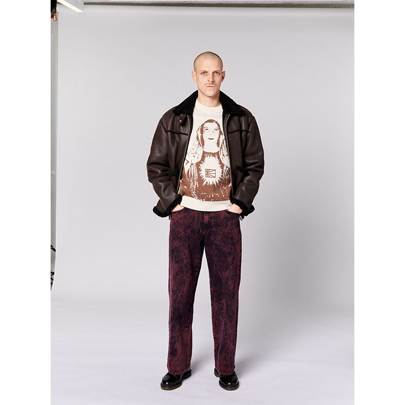 RASSVET(ラスベート)/ FAUX SHEARLING COAT LEATHER -BROWN-