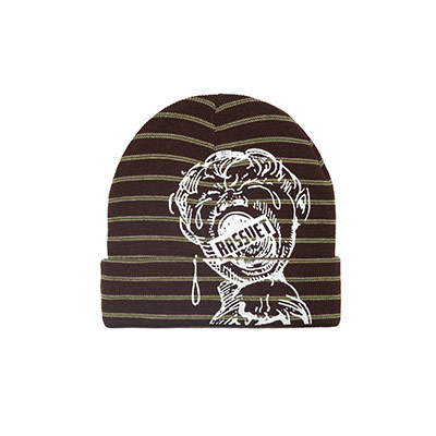 RASSVET(ラスベート)/ TERAS STRIPED BEANIE -BROWN-