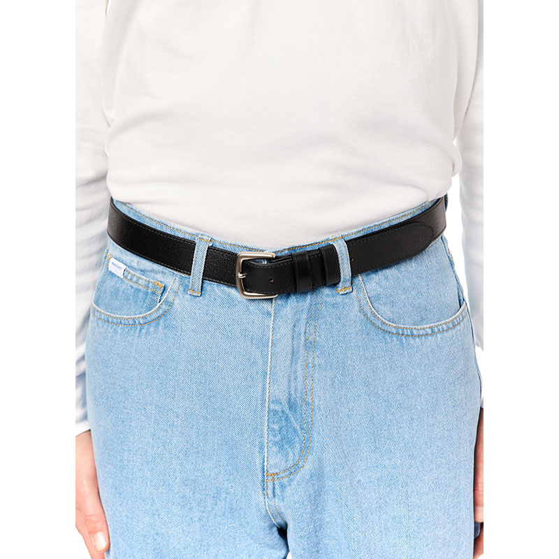 RASSVET(ラスベート)/ RASSVET LOGO BELT LEATHER -BLACK-