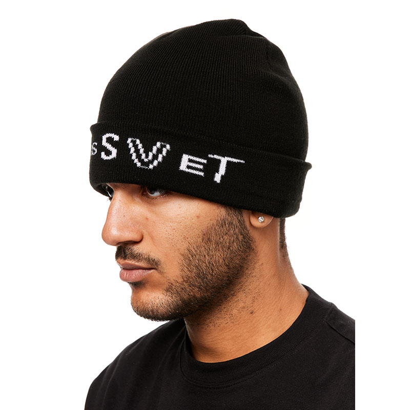 RASSVET(ラスベート)/ RASSVET LOGO BEANIE -BLACK-
