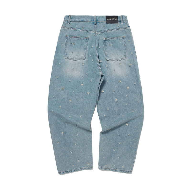 WKNDRS(ウィーケンダーズ)/ LAZER DAMAGED PANTS -L.DENIM-