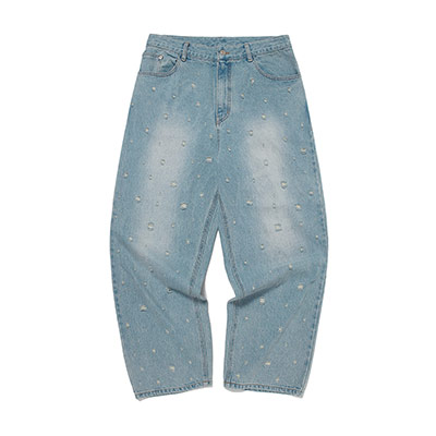 WKNDRS(ウィーケンダーズ)/ LAZER DAMAGED PANTS -L.DENIM-