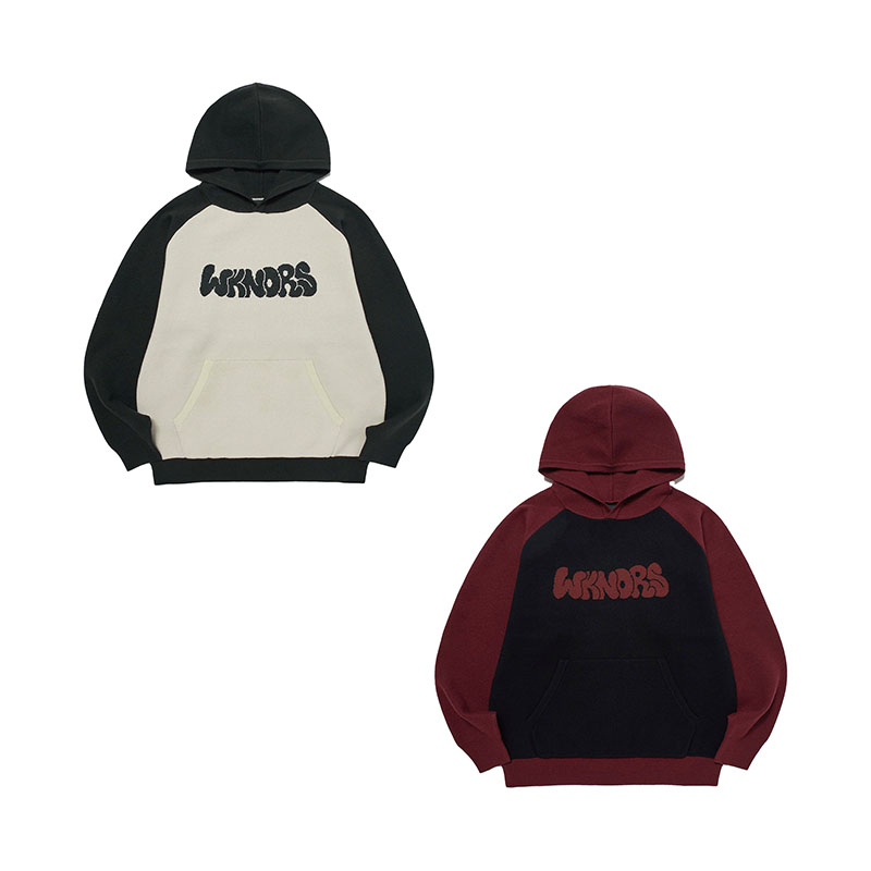 WKNDRS(ウィーケンダーズ)/ GRAFFITI LOGO KNITTED HOODIE -2.COLOR-