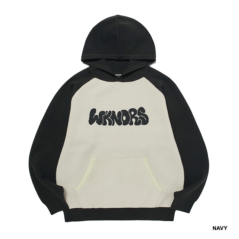 WKNDRS(ウィーケンダーズ)/ GRAFFITI LOGO KNITTED HOODIE -2.COLOR-