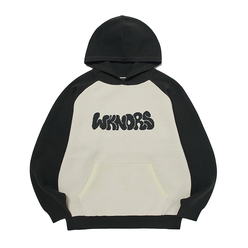 WKNDRS(ウィーケンダーズ)/ GRAFFITI LOGO KNITTED HOODIE -2.COLOR-(NAVY)