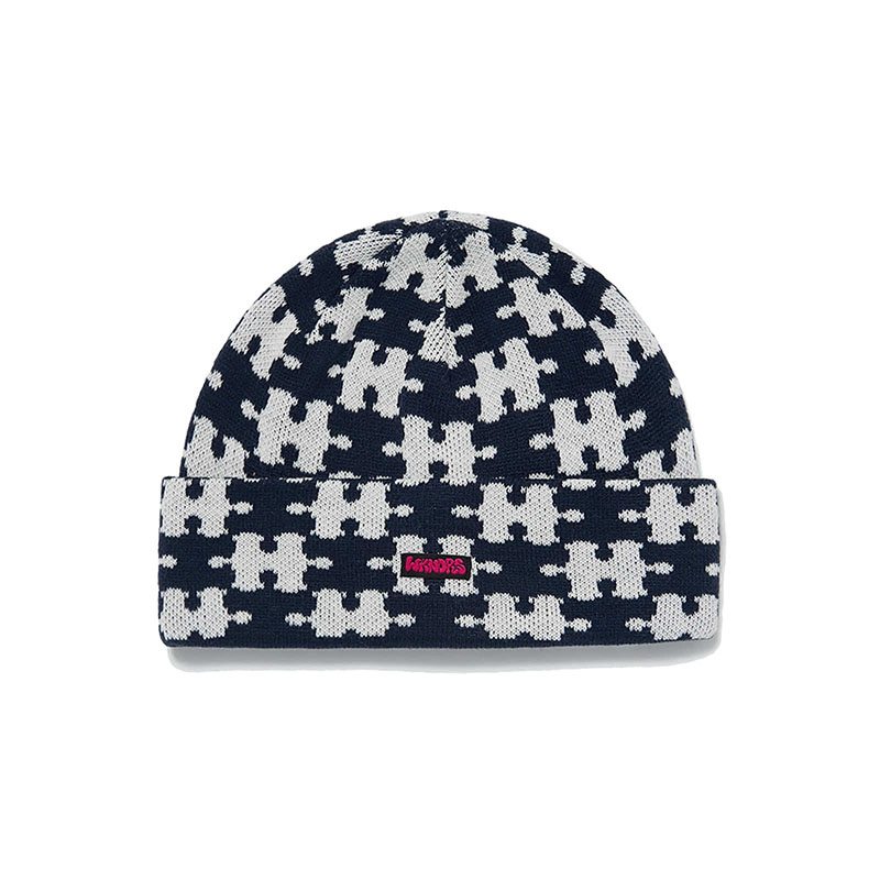 WKNDRS(ウィーケンダーズ)/ PUZZLE BEANIE -2.COLOR-(NAVY)