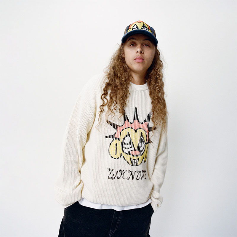 WKNDRS(ウィーケンダーズ)/ FACE LOGO KNIT SWEATER -IVORY-