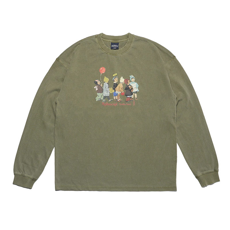 FLIP THE SCRIPT(フリップザスクリプト)/ BALLOON WASH LS TEE -3.COLOR-(OLIVE)