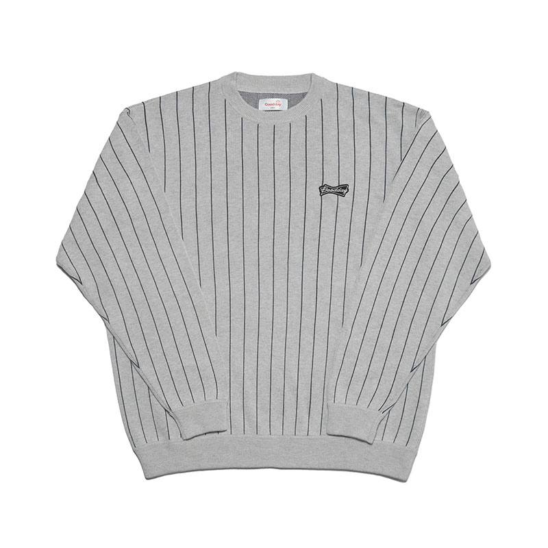 GOOD DAY(グッデイ)/ STRIPE CREW KNIT -3.COLOR-(A.GREY)