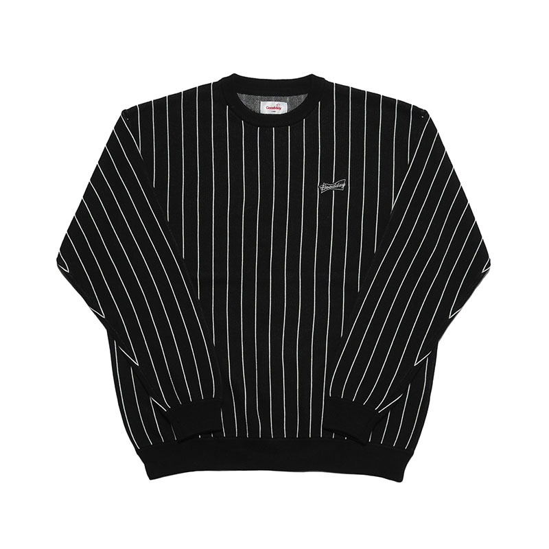 GOOD DAY(グッデイ)/ STRIPE CREW KNIT -3.COLOR-(BLACK)